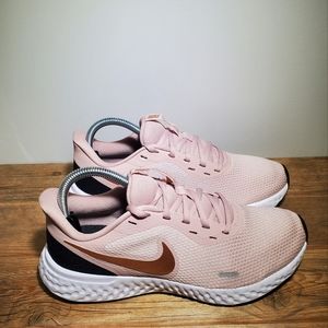 Nike Revolution 5 Pink/Gold Women's Running Shoe Size 8.5
